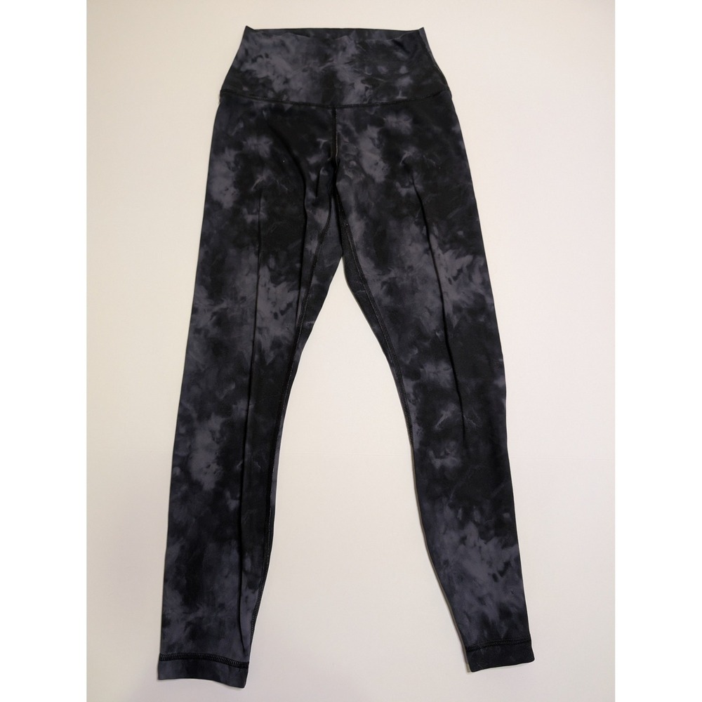 90 Degree by Reflex Womens Tie Dye High Waist Yoga‎ Leggings Black Grey Small